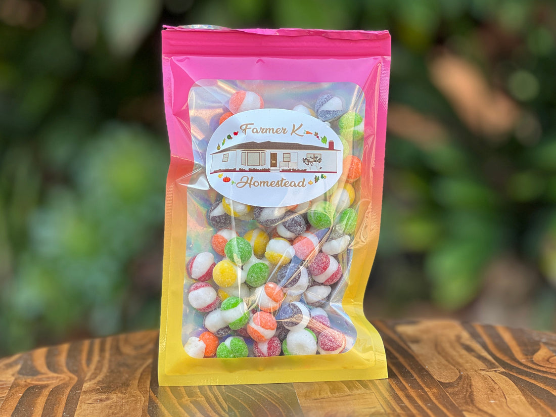 Sour Frittles freeze-dried candy from Farmer K Homestead